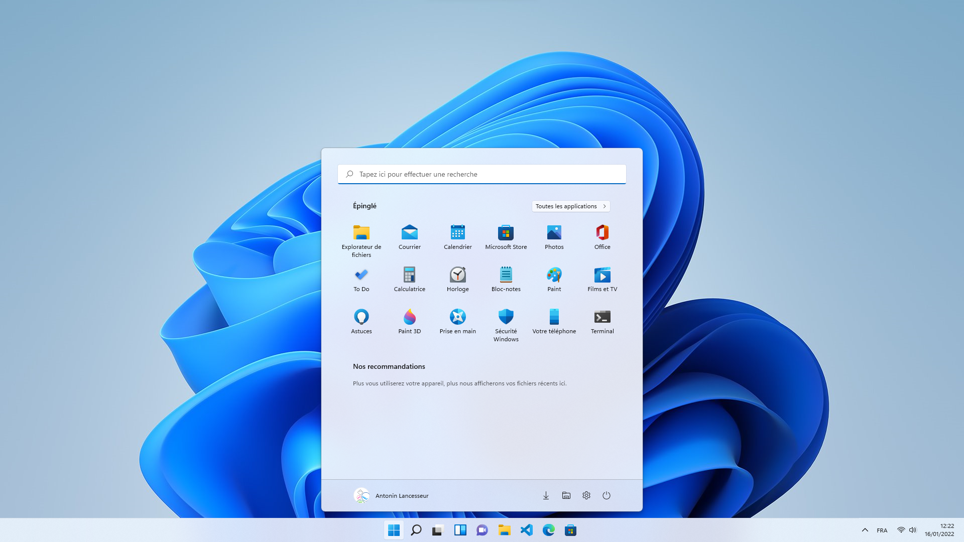 Image menu demarrer